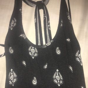 Holter two strap mid length dress , black bandanna